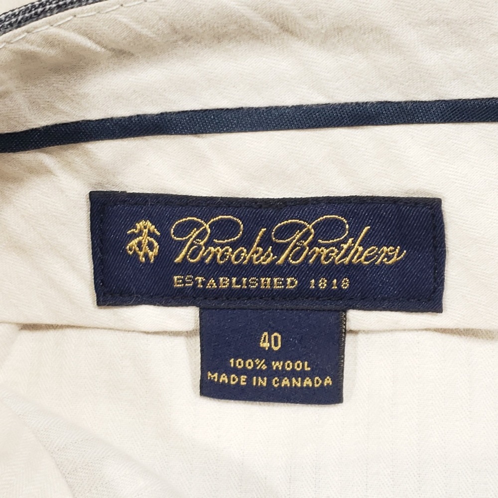 Brooks Brothers Dress Pants Mens 40 Gray Wool Pleated Cuffed Italian Canonico - Picture 9 of 9